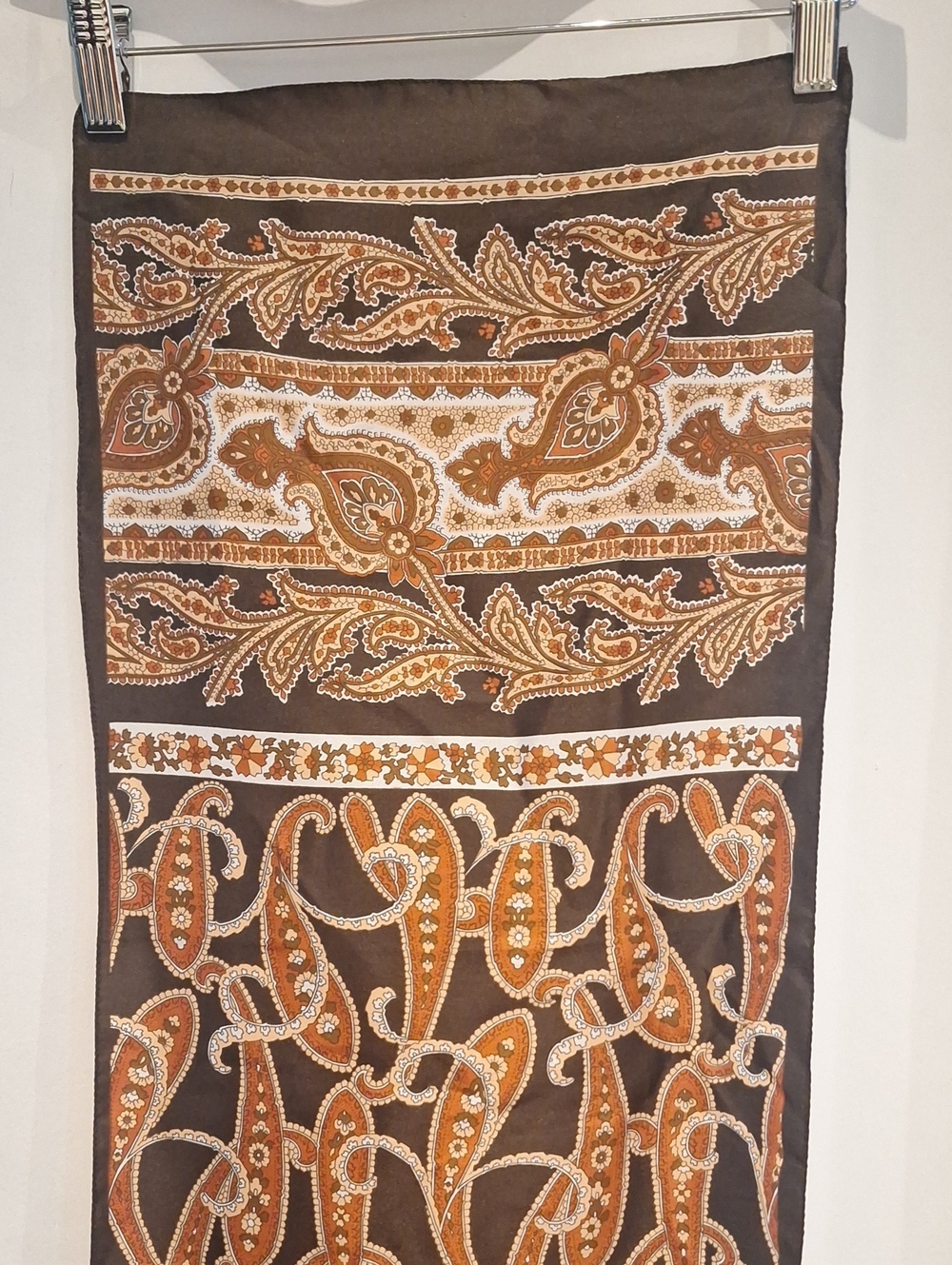 Chocolate Brown & Rust Paisley Scarf